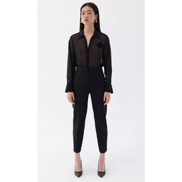 NOCTURNE Black High Rise Dress Pants Italian Size 34 or IS Size XS New - Picture 1 of 9